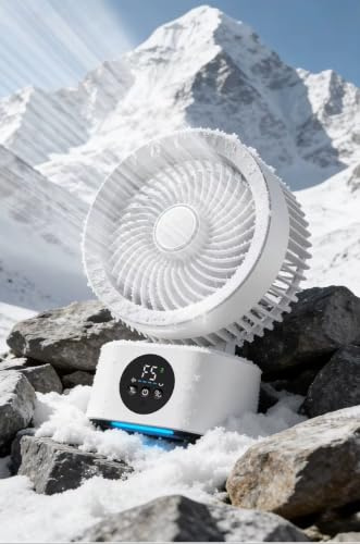 Smart Air Circulator Fan with Voice Control, USB Rechargeable Desk & Wall Fan, 5-Speed Portable Foldable Fan with LED Display, 12-Hour Timer, Auto Oscillation – Ultra Quiet for Bedroom, Office & Home