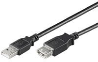 BIGtec 1m USB Verlängerung Verbindungskabel A/A schwarz A Stecker - A Buchse ST/BU A(M)-A(F) doppelt geschirmt zum verlängern vorhandener USB Kabel