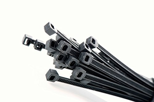 50 X Mixed Black White Cable Ties 200Mm X 4.8Mm Zip Tie Bases