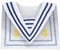 Boland 44354 - Matrosen-Kragen, Weiß-Blau mit gelber Anker-Stickerei, Seefahrer, Kapitän, Schiff, Accessoire, Kostüm, Karneval, Mottoparty