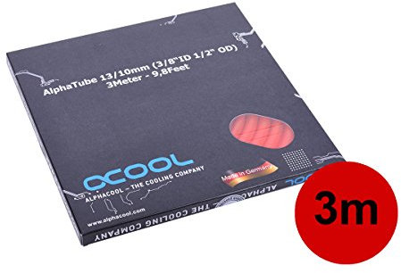 Alphacool 18416 Schlauch AlphaTube HF 13/10 (3/8 ID) - UV Rot 3m (9,8ft) Retailbox Wasserkühlung Schläuche
