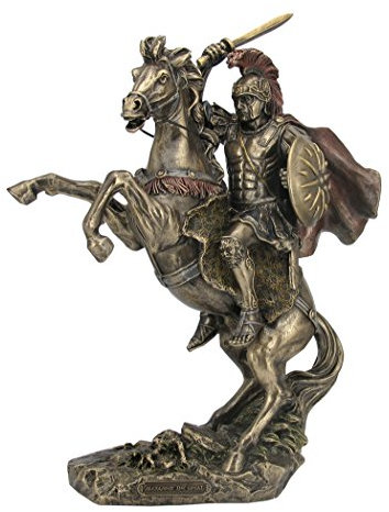 UNICORN STUDIO Alexander der Große auf dem Pferd, griechischer König Statue Skulptur