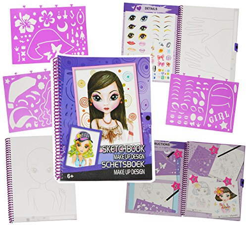 alles-meine.de GmbH 1 Stück - XL - A4 Malbuch/Malblock - mit Schablonen + Vorlagen - Schminken/Make Up/Nageldesign - Ausmalbuch - Malvorlagen zum Ausmalen Malspaß/Aus..