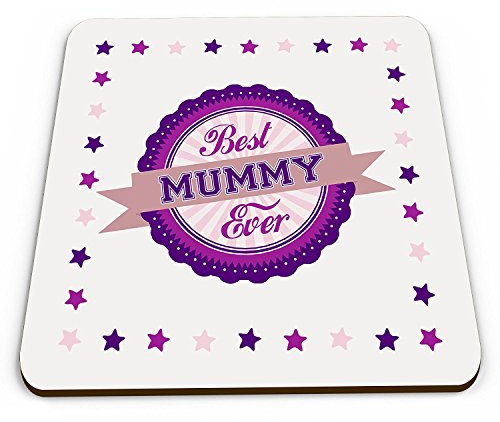 Best Mummy Ever Novelty Glossy Mug Coaster - Pink/Purple