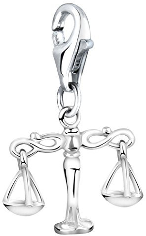 Nenalina Waage Karabiner Charm Anhänger für Bettelarmband aus 925 Sterling Silber 713209-000