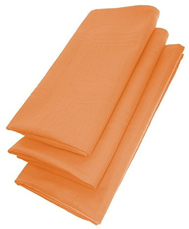 Edel Servietten Set / 3 Stoff-Serviette in Apricot/orange quadratisch 45 cm x 45 cm - Tisch-Tücher/Mundtuch, Mundtücher