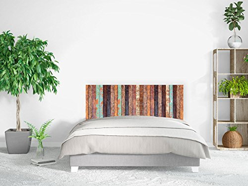 Oedim Testiera per letto in PVC stampa digitale | imitazione legno antico verticale 100 x 60 cm | Testiera originale ed economica