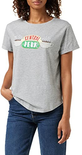FRIENDS Maglietta da Donna Central Perk, Grigio (Sport Grigio Spo), L