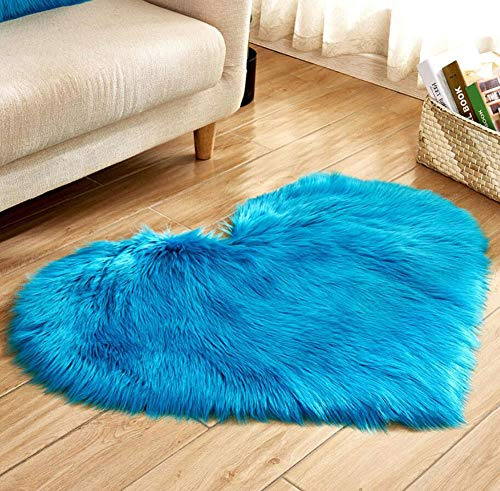 Faux Lammfell Teppich Kunstfell Matte Sofa-Deco 29 (Dark Blau, 30 * 40)