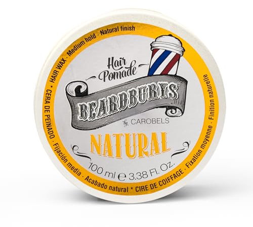 Beardburys Haarwachs Natural für Männer, mittlerer Halt und leichter Glanz für einen natürlichen Effekt, verleiht Volumen und lässt sich leicht formen, 100 ml