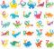 DECOWALL DS-8033 A-Z Dinosaur Englisch Alphabet Kids Wandtattoo Wandsticker Wandaufkleber Wanddeko für Wohnzimmer Schlafzimmer Kinderzimmer (Klein)