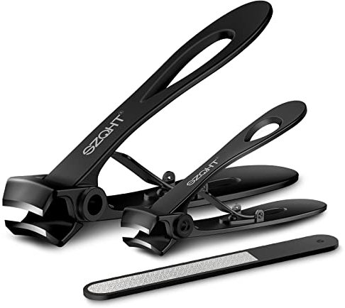 SZQHT Nagelknipser für dicke Nägel, mit großem Backen, für eingewachsene Maniküre, Pediküre-Set, für Damen und Herren(schwarz)