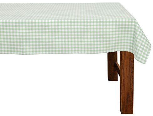 FILU Tischdecke 140 x 220 cm Mint/Weiß kariert (Farbe und Größe wählbar) - hochwertig gefertigtes Tischtuch aus 100% Baumwolle