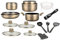 Batterie de cuisine - lot de casserole induction - set casserole et poele tous feux - set de cuisine de 17 éléments « spécial cuisson » avec casseroles et poêles revêtement marbre et poignée amovible