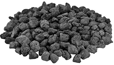 Mr. Fireglass 10 Pounds Lava Rocks Black Natural Stone Granules for Gas Fire Pit Fireplace, Gas Log Set & Barbecue Grills, Decorative Landscaping Rocks for Indoor and Outdoor Use, 0.8 - 1.2 Sized