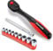 DAKCOS Set di chiavi a cricchetto da 1/4 con impugnatura a 72 denti e barra di estensione da 100 mm, set di prese da 4 a 13 mm