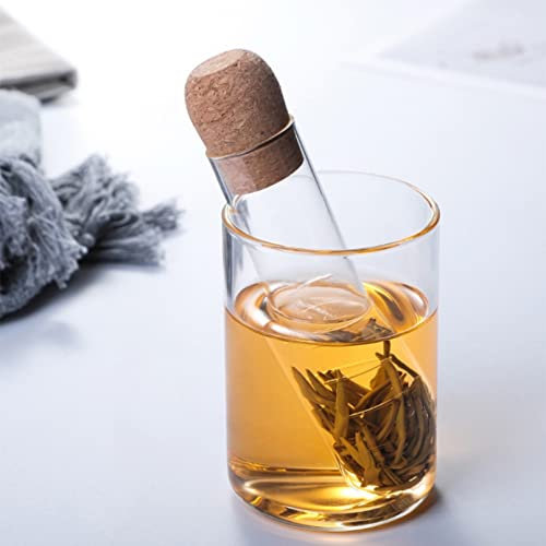 WSLWJH Teefilter Korkglasflasche Transparentes Teesieb Mini Leere Flasche Tee-Ei-Röhrchen Brauen Reagenzglas Für Home Party Office