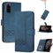 Genlision Flip Custodia in Pelle PU Premium per Samsung Galaxy Note 20,Custodia Sottile in Pelle per Telefono,con Supporto Stand,Slot per Schede e Chiusura Magnetica-Blu