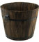 PaMeer-Large Burntwood Barrel Planter Flowers Shrubs Growth Garden Pot Round Outdoor