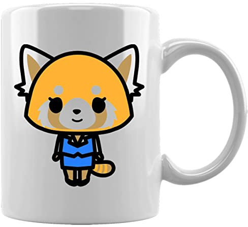 Aggretsuko Retsuko Glücklich Süß Keramikbecher Weißes Kaffee Tee Wasser Tasse Büro Home Ceramic White Mug Cup