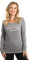 ROADSIGN australia Damen Langarmshirt mit Aufdruck & Rundhalsausschnitt - aus 100% Baumwolle Grau | XL