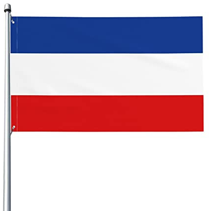 Bandera de Yugoslavia, 3 x 5 pies, resistente a la decoloración UV, bandera de jardín para exteriores con ojales