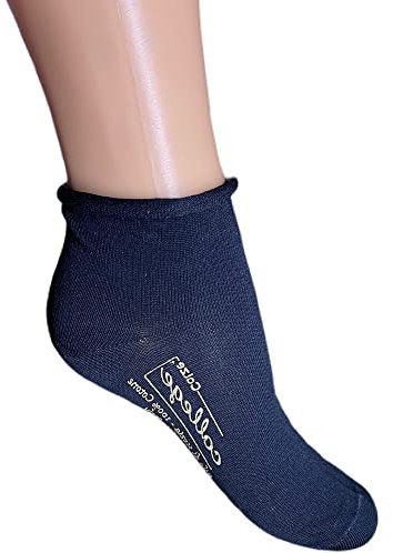 Infinity 6/12 PAIA CALZINI DONNA SENZA ELASTICO IN PURO COTONE FILO DI SCOZIA 35-40 (6Paia Blu Basso)