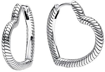 Orecchini Cerchi Cuore Snake in argento 925 - Les Folies per Pandora