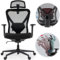 Realm of Thrones - VALKYRIE Ergonomic Office Chair for Home, Mesh Desk Chair, Heavy Duty Metal Base, Adjustable Height, Lumbar Support, 3D Armrests & Headrest, Swivel Computer Chair with Forward-Tilt
