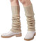 Mulor Wool Knit Leg Warmers for Women Knitted Legwarmers for Girls Ladies Calf Length or Knee High