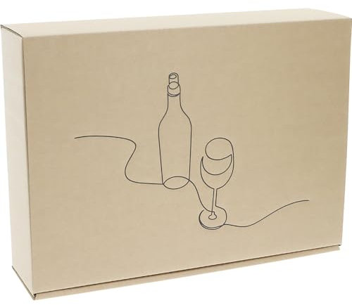 kaiserkraft | Flaschen-Geschenkkarton Wine Line | VE 25 Stk | für 3 Flaschen | Innen-LxB 360 x 260 mm, Schwarz