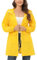 Veste de pluie pour femme - Imperméable - Légère - Pliable - Coupe-vent - Avec capuche - Veste de pluie avec poches, Jaune 1, S