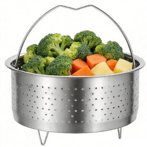 Cesta de vapor para cocinar, cesta de vapor de verduras de acero inoxidable para ollas a presión, accesorios de ollas (diámetro exterior: 20 cm)