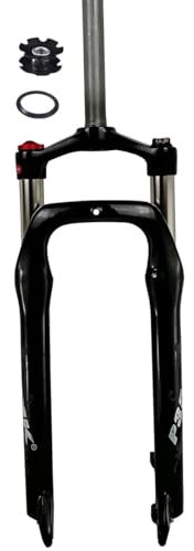 Fourche À Suspension De Snow Beach 26 Pouces 1-1/8'' Pivot Droit VTT Vélo Fourches Avant 135×9mm QR Axe Frein À Disque 74mm Voyage 125mm pour XC AM (Color : Black Glossy, Size : 26inch)