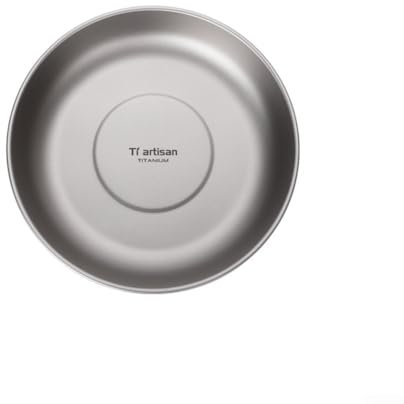 Lioaeust Assiette en titane ultra légère, empilable, pour camping, pique-nique, (400 ml)
