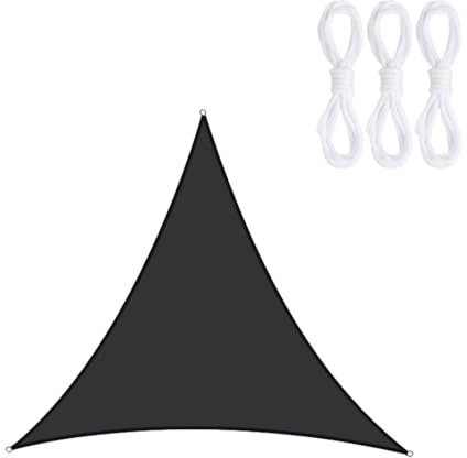 ENEN Shade Sails 3m/4m/5m/6m Triangle, Waterproof Awning Outdoor Garden Shelter UV Block Sun Shade Sail with Free Ropes for Balcony Patio Party Pergola (4.5x4.5x4.5m,Black)