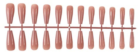 dijiusidy 24 Pièces Faux Ongles Extra Longs Artificiels DIY Ongles Acryliques Durables Gracieux Couleurs Résistantes pour Salons de Manucure Art Couverture Complète, 37nude Bronzage