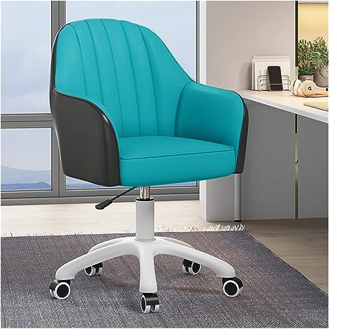Schreibtischstuhl, PU-Ledersessel, gepolstert, für Zuhause, Büro, Wohnzimmer, 360° drehbar, Wannenstuhl, Arbeitsstuhl mit Rollen, verstellbare Heim-Waschtischstühle, Moderne gepolsterte Loun
