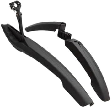 Mealoodiousmusea 2 Stück Fahrrad-Schutzblech mit Reitlampe, Fahrradzubehör, verstellbar, stabiler Rahmen, Dirtboard, Fahrradzubehör, Schwarz/mit Lampe