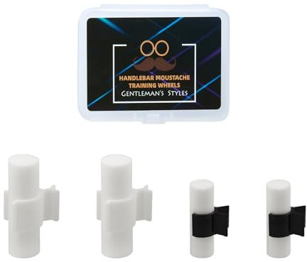 2 Paar Lenker Schnurrbart Trainingsräder, Schnurrbart Lockenwickler Formvorlage Tragbare für Männer, Bartroller Werkzeug Schnurrbart Styling Vorlage Shaping Tool für Bart Formdichtungen (M/L)