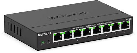 NETGEAR 8 Port 2.5GB Switch MS308E, Multi-Gigabit Managed Ethernet Switch, 5 x 1G and 2.5G Ports, Desktop or Wall Mount