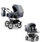 Elcar Zwillingskinderwagen 2 in 1 City Twin - 15 Teile - Grau-Dunkelgrau