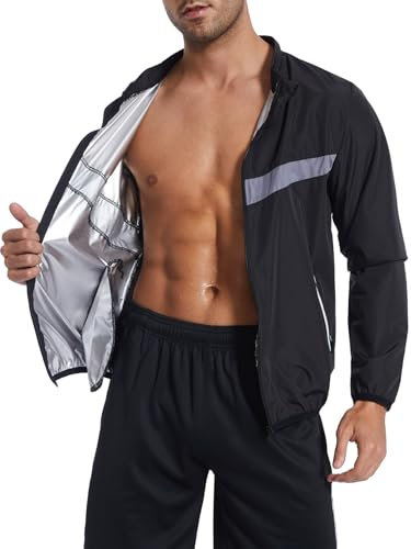 LAZAWG Herren Schwitzkleidung, lang, Shirt, Schwitzen, Sauna, Fitnessstudio, Sauna, Shapewear, Kostüm