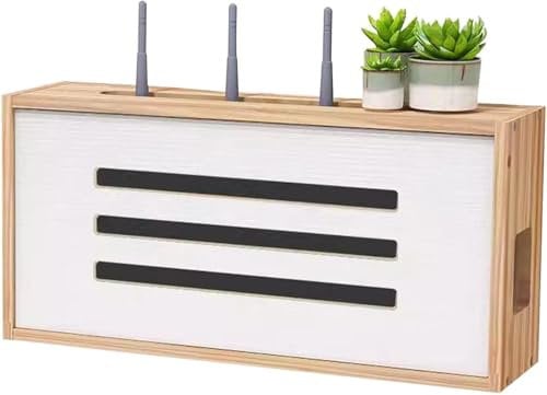 SYLUOQP Router Schrank, Router Aufbewahrungsbox, Wandmontage Kabelmanagement, Set-Top-Box Kabel Router Kasten WLAN Verstecken Box,C
