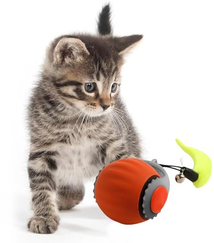 SUJAHHUJIQ Interactive Cat Toy Ball Electric Automatic Toys for Indoor Cats 2 Modes Irregular Movement Cat Toys for Indoor Cats Adult All Floors & Carpet Available