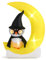 GYMAX Decorazione Gonfiabile Halloween da 155 cm, Decorazione di Halloween Gonfiabile Carina, Gufo su Luna con Cappello da Strega, Luci a Tunnel Incorporate, Decorazione per Esterni/Interni