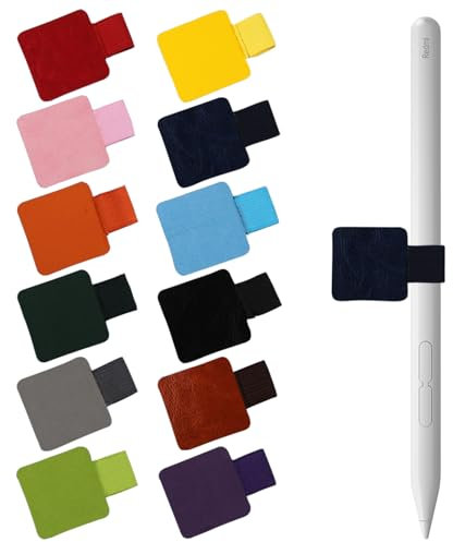 BOZILY 12er-Pack Stiftschlaufen Selbstklebend - Elastische Stiftschlaufen für Notizbuch, Kalender, Zwischenablage, Message Board, Kühlschrank, Tablet