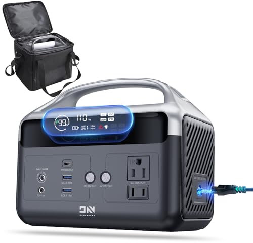 Estación de energía portátil de 56.000 mAh con bolsa de almacenamiento, batería LiFePO4 de 300 W (sobretensión) tomas de corriente alterna, estación de energía, 1.5 horas, banco de energía solar de