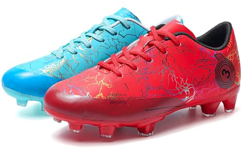 DimaiGlobal Zapatos de fútbol para niños y niñas, tacos de fútbol para entrenamiento al aire libre, tenis atléticos profesionales para jóvenes, zapatos de fútbol unisex