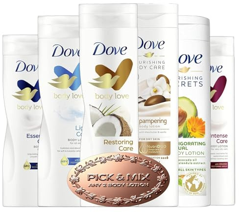 Dove Body Lotion 400ml, Pick & Mix Any 2, Choose from Pampering, Intense Care, Restoring Care, Essential Care & More | 2 x 400ml